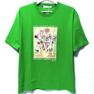 特価/未使用【サイズ=L】PLUMERIA/Vincent Van gogh/プルメリア/ゴッホ/メンズ/半袖/Tシャツ/ビッグシルエット/胸囲=96～104cm/green