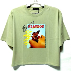 特価/未使用【サイズ=L】PLAY BOY/プレイボーイ/レディス/半袖/Tシャツ/胸囲=86～94cm/Light.khaki