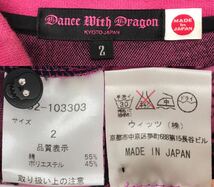 【USED】DANCE WITH DRAGON ダンスウィズドラゴン 綿 半袖 ポロシャツ スパンコール ピンク系 レディース 2 ゴルフウェア_画像9