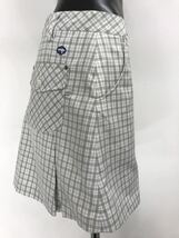 【USED】FIDRA フィドラ ポリエステル インナーパンツ一体型 スカート チェック柄 グレー系 レディース L ゴルフウェア_画像4