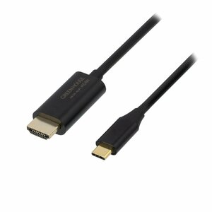 USB Type-C-HDMIミラーリングケーブル TypeC-HDM 3m グリーンハウス GH-HALTB3-BK/3664ｘ１本/送料無料メール便 箱畳む