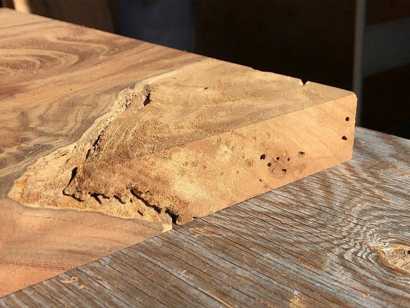 EA328B】欅467×～400×35㎜ 極上杢一枚板材料天然木無垢材乾燥材銘木 