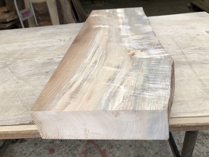 EF72F】栃 535×～200×54㎜ スポルテッド 極上杢 一枚板 材料 天然木 