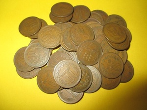 *10 jpy blue copper coin { Showa era 29 year } 50 sheets normal goods 
