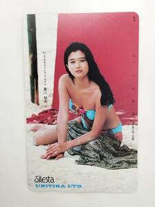 [ unused ] telephone card summer river ..91 Uni chika swimsuit campaign model 50 frequency telephone card present condition goods ②