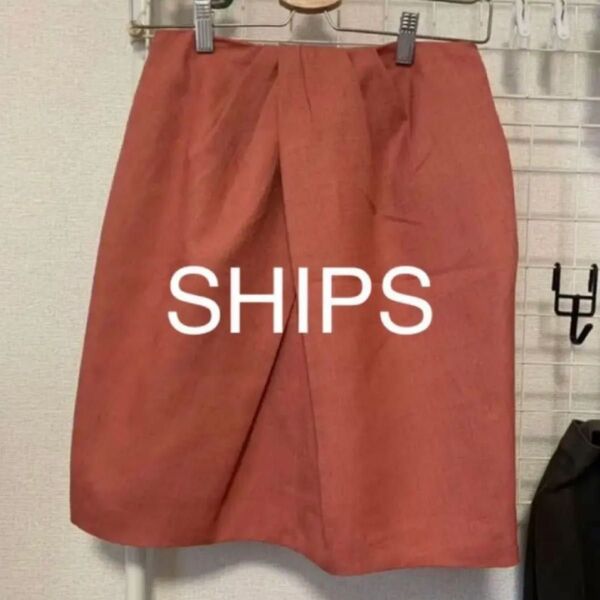 SHIPS シップス スカート サーモンピンク M