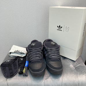 adidas × BAD BUNNY FORUM アディダス×バッドバニー 84 LOW CORE BLACK GW5021 スニーカー ブラック 28.5cmの画像1