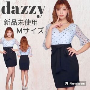 【本日限定価格】新品未使用 dazzyドットフラワーレースタイトミニドレス