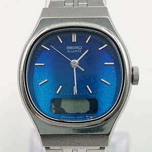 【電池切れ】SEIKO セイコー クォーツ 腕時計 青文字盤 デジアナ アナデジ レディース E029-5210の画像1