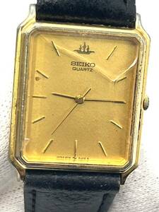 【電池切れ】SEIKO セイコー ギャラクシー クォーツ 腕時計 ゴールド文字盤 レザーベルト レディース 5Y31-5A30