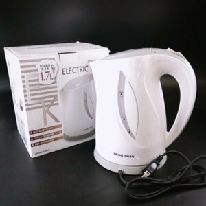  new Tsu . vessel electric kettle white 1.7L HOME SWAN SWK-17 enough size cordless to the carrying convenience [USED goods ] 02 02859