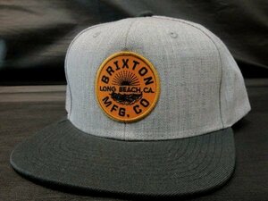 本物正規◆BRIXTON ブリクストン◆帽子/フラット キャップ LONG BEACH CA■グレー/黒■新品 日本未入荷 スナップバック カリフォルニア限定