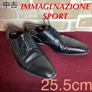 【売り切り!送料無料!】A-137 IMMAGLNAZIONE SPORT!ビジネスシューズ!25.5cm!ストレートチップ!冠婚葬祭!仕事!ビジネス!中古!