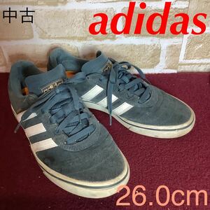 【売り切り!送料無料!】A-216 adidas!スニーカー!スエード!26.0cm!グリーン!緑!BUSNITZ!普段履き!おしゃれ!旅行!ショッピング!中古!