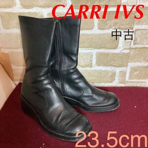 【売り切り!送料無料!】A-321 CARRI IVS!ブーツ!23.5cm!ブラック!黒!ウェッジソール!日本製!おしゃれ!中古!