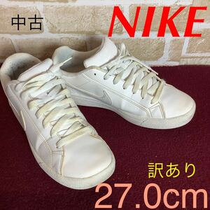 【売り切り!送料無料!】A-230 NIKE!スニーカー!白!27.0cm!MAIN DRAW SL!普段履き!スポーティー!カジュアル!訳あり!中古!