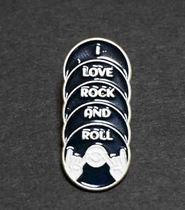 ５RC　英語 『I LOVE ROCK AND ROLL 』◆新品　ロックンロール 　ロック　音楽 アートデザイン ピンバッジ バッチ■おしゃれ ファッション