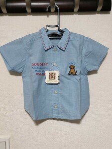 ☆【DOGDEPT】デニムシャツ☆刺繍☆サイズ90☆キッズ☆新品【195】