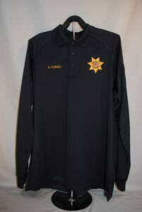 新品　アメリカ　警備員制服　SECURITY OFFICER　R.Chavez　長袖ポロシャツ　ポリエステル100%　XL