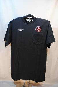 新品　Fort Bliss 米軍基地　Fire Dept　消防隊員制服　Fire　Inspector　R.FRIAS　LION社製　半袖Tシャツ　綿100%　L