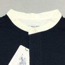 【送料無料】【新品】US.POLO.ASSN　メンズ半袖スタンドカラーラガーシャツ（コットン100％ 超ゆったりタイプ） 　Ｌ 　 ネイビー★12130_画像2