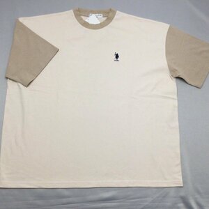 【送料無料】【新品】US.POLO.ASSN メンズ半袖Tシャツ （コットン100％ ゆったりタイプ）　 M 　オートミール＊ベージュ★12224