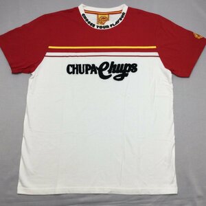 【送料無料】【新品】チュッパチャップス メンズ半袖Tシャツ(コットン100％）　　 LL　2L　　　レッド★CHM19006