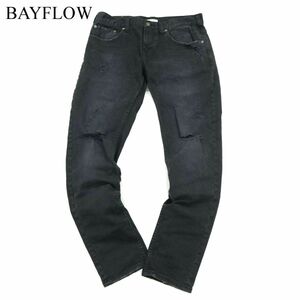 BAYFLOW ベイフロー 通年 クラッシュ加工★ ストレッチ スキニー デニム パンツ ジーンズ Sz.5　メンズ 　A3B02820_6#R