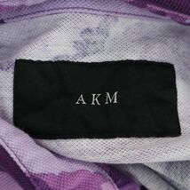 AKM エイケイエム kanoko CAMO S/S border polo★ 迷彩 カモフラ × ボーダー 半袖 鹿の子 ポロシャツ Sz.L　メンズ 定価3万　A3T06428_6#A_画像5