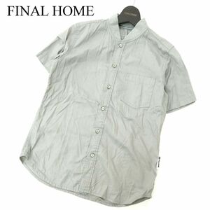 FINAL HOME ファイナルホーム 春夏 リブ襟★ 半袖 コットン シャツ Sz.XS　メンズ グレー 日本製　A3T06858_6#A