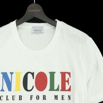 美品 20SS★ NICOLE CLUB FOR MEN ニコルクラブ フォーメン 春夏 ロゴ 半袖 カットソー Tシャツ Sz.FREE　メンズ 白　A3T06839_6#D_画像2