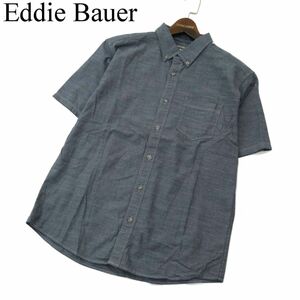 Eddie Bauer エディーバウアー 春夏 半袖 ボタンダウン シャンブレー シャツ Sz.M　メンズ アウトドア　A3T06871_6#A