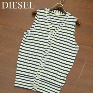 DIESEL ディーゼル 春夏 ボーター★ コットン ニット カーディガン ベスト Sz.S　メンズ グレー　A3T06789_6#J