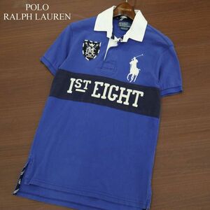 POLO RALPH LAUREN ポロ ラルフローレン 春夏 ビッグ ポニー刺繍★ 切替 半袖 ポロシャツ Sz.XS　メンズ ネイビー　A3T06978_6#D