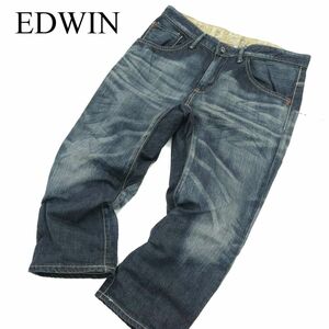 EDWIN エドウィン EF593 立体裁断★ USED加工 アンクル デニム パンツ ジーンズ Sz.32　メンズ 日本製　A3B03169_6#P