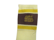 新品☆即決 ANTIHERO アンタイヒーロー BLACKHERO OUTLINE SOCKS ロゴ 靴下 クリームx茶色 27cm前後の方対応.mxmxm thrasher_画像2