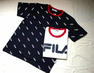 ◆未使用タグ付フィラ/FILA『Tシャツ２枚セット*L*ネイビー/白』古着のgplus広島 2306ｓ1