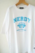 ◆送料無料!!2022年　NERDY　アトモス購入*半袖ロゴプリントTシャツ　/白　/メンズS　/定価\5,390*　古着のgplus広島 2306t1_画像3