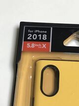 匿名送料込み iPhoneX iPhoneXS用カバー ハイブリッド ケース デニム調/イエロー 黄色 お洒落 新品iPhone10 アイホンX アイフォーンXS/LY4_画像2