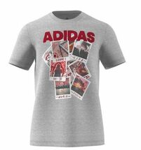 新品 未使用 アディダス ADIDAS メンズ カジュアル コットン 半袖 Tシャツ 灰 Mサイズ_画像2