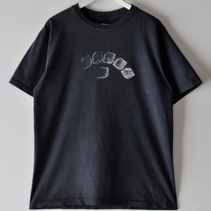90s STUSSY USA製 プリント ブラック Tシャツ ストックロゴ 黒 サイズL ステューシー / ヴィンテージ 00s