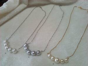 * light weight . Kirakira * car i knee pearl * white * cream series # one selection * necklace 