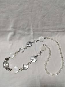 *....BOX.polaris* long necklace * white crystal series *