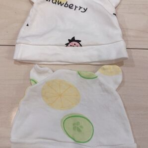 新生児帽子2個 ベビー ハット 赤ちゃん帽子 出産お祝い 出産準備