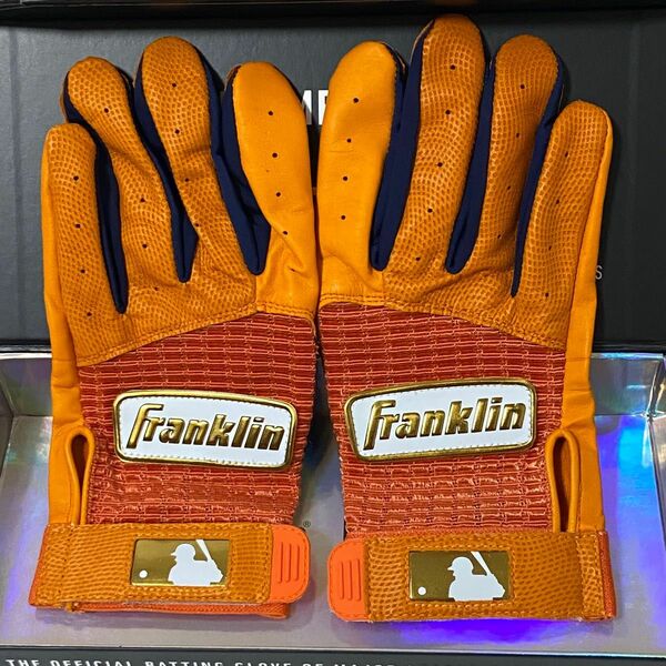 新品 Franklin Custom Pro Classic オレンジ×ネイビー Mサイズ バッティンググローブ 野球 値下げ不可