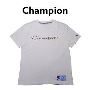 Champion　ビッグロゴ刺繍　メッシュTシャツ　古着　チャンピオン