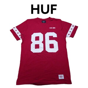 HUF ナンバリング　ビッグプリント　Tシャツ　ハフ　フットボールTシャツ