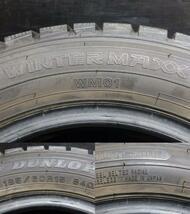 アクア ヤリス ヴィッツ 等に バリ溝 ダンロップ WM01 185/60R15 84Q レヴィラ 5.5J-15 4/100 +40 中古スタッドレス 新品アルミ 白河_画像6