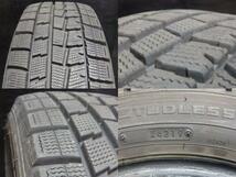 アクア ヤリス ヴィッツ 等に バリ溝 ダンロップ WM01 185/60R15 84Q レヴィラ 5.5J-15 4/100 +40 中古スタッドレス 新品アルミ 白河_画像3