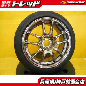 225/45R18 クラウン アスリート プリウスα RX-8 中古 WORK エモーション KAI 18インチ 8.5J +43 5H114.3 中古 グッドイヤー RS-02